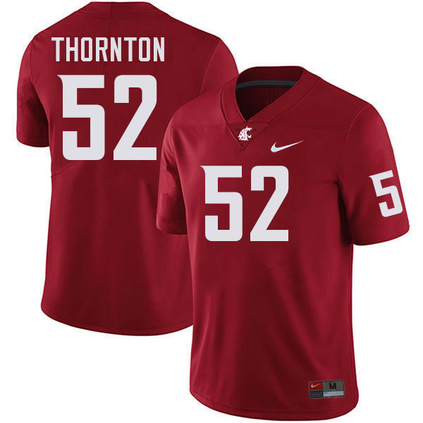 Men #52 Kyle Thornton Washington State Cougars College Football Jerseys Stitched-Crimson